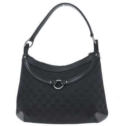 Gucci Black Canvas Horsebit Handbag