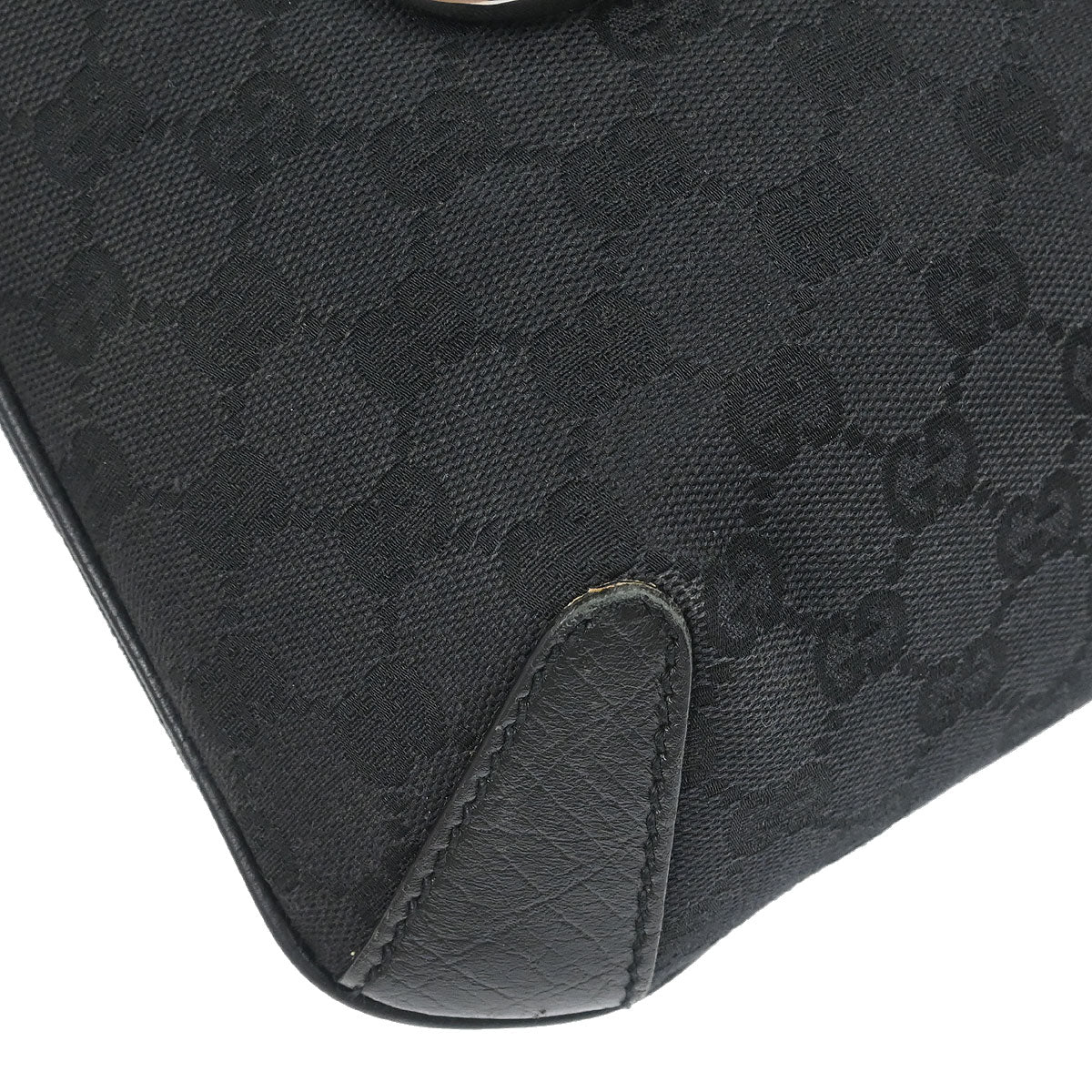 Gucci Black Canvas Horsebit Handbag