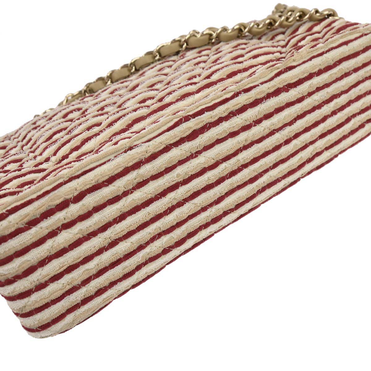 Chanel Beige Canvas Medium Classic Double Flap Shoulder Bag