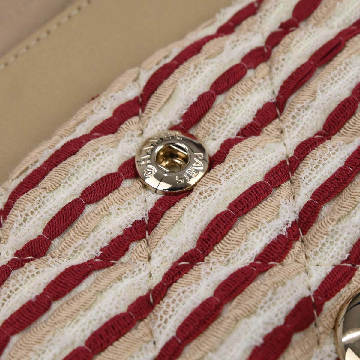 Chanel Beige Canvas Medium Classic Double Flap Shoulder Bag