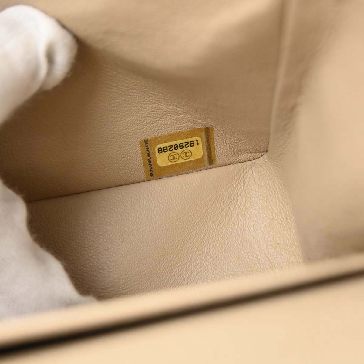 Chanel Beige Canvas Medium Classic Double Flap Shoulder Bag