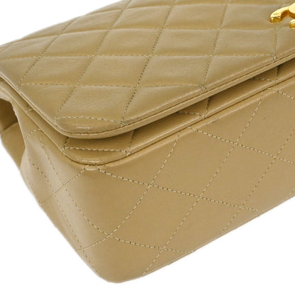 Chanel Beige Lambskin Turnlock Small Full Flap Shoulder Bag