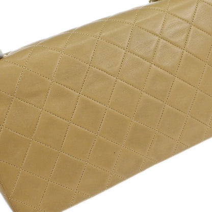 Chanel Beige Lambskin Turnlock Small Full Flap Shoulder Bag