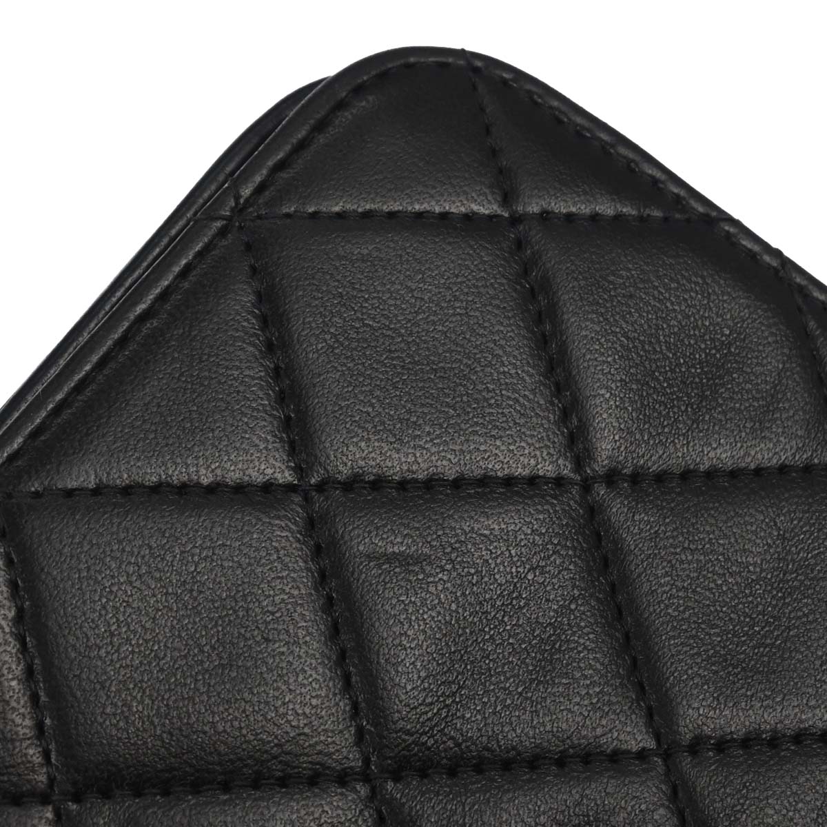 Chanel Black Lambskin Pushlock Mini Full Flap Shoulder Bag