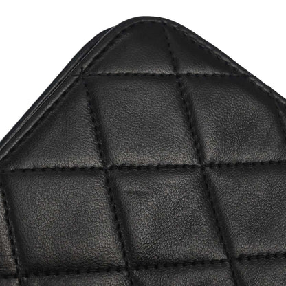 Chanel Black Lambskin Pushlock Mini Full Flap Shoulder Bag