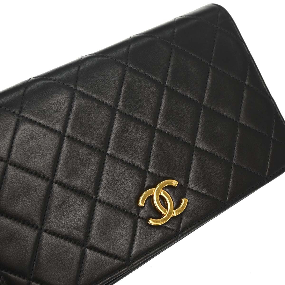 Chanel Black Lambskin Pushlock Mini Full Flap Shoulder Bag