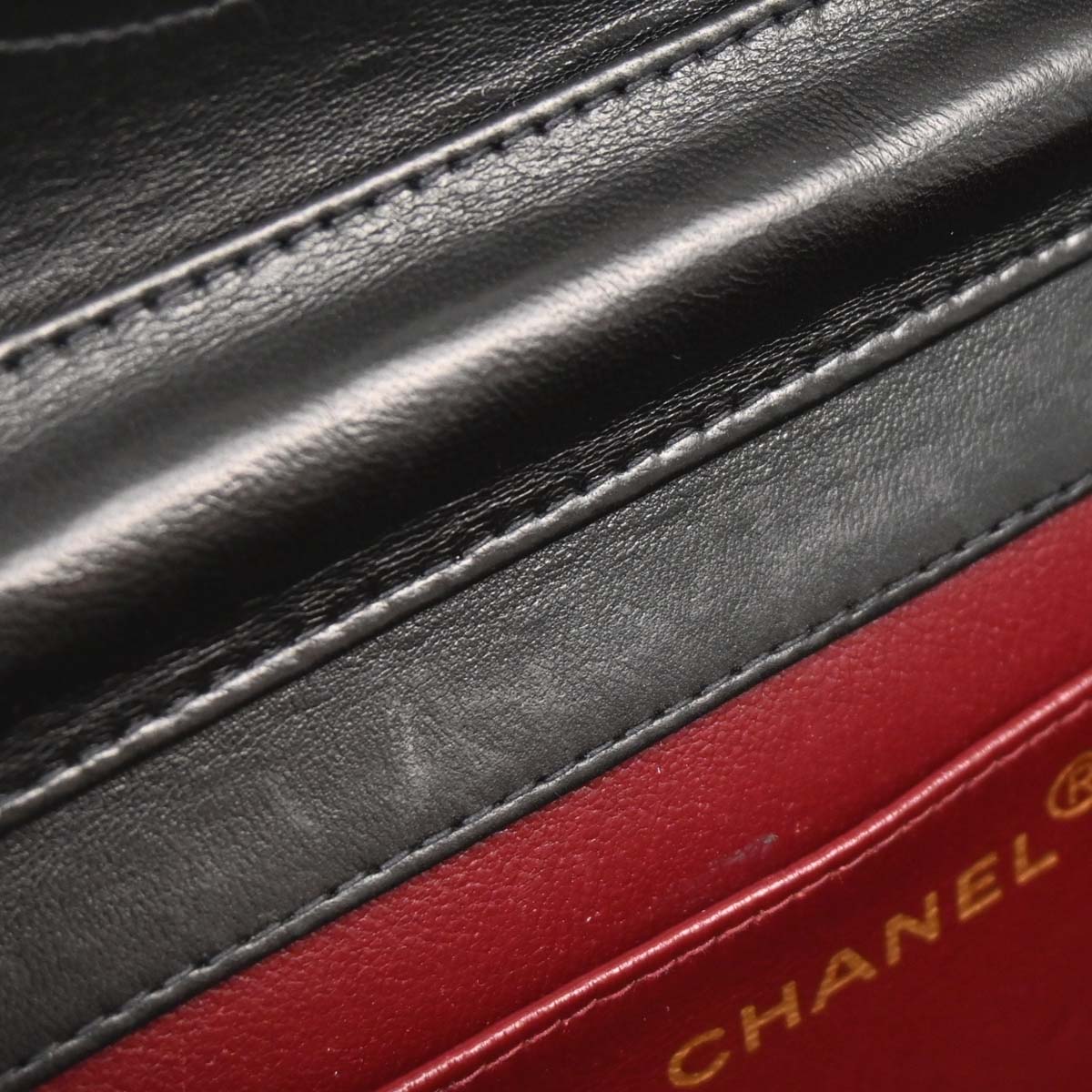 Chanel Black Lambskin Pushlock Mini Full Flap Shoulder Bag