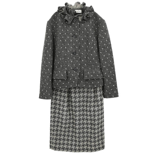 Christian Dior Setup Suit Jacket Skirt Black