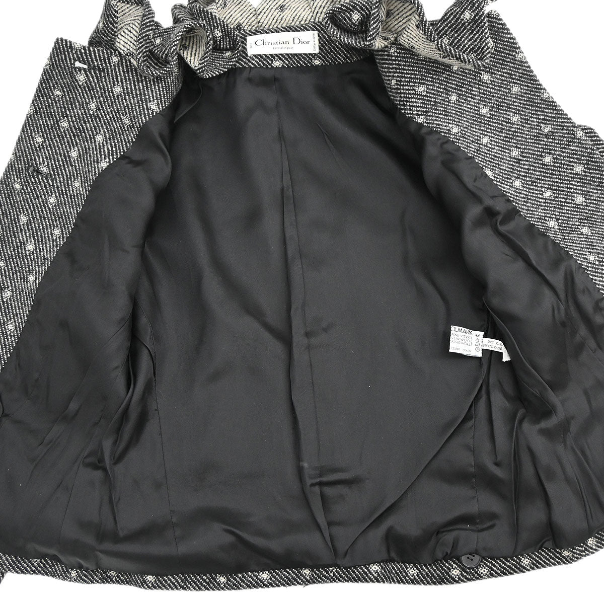Christian Dior Setup Suit Jacket Skirt Black