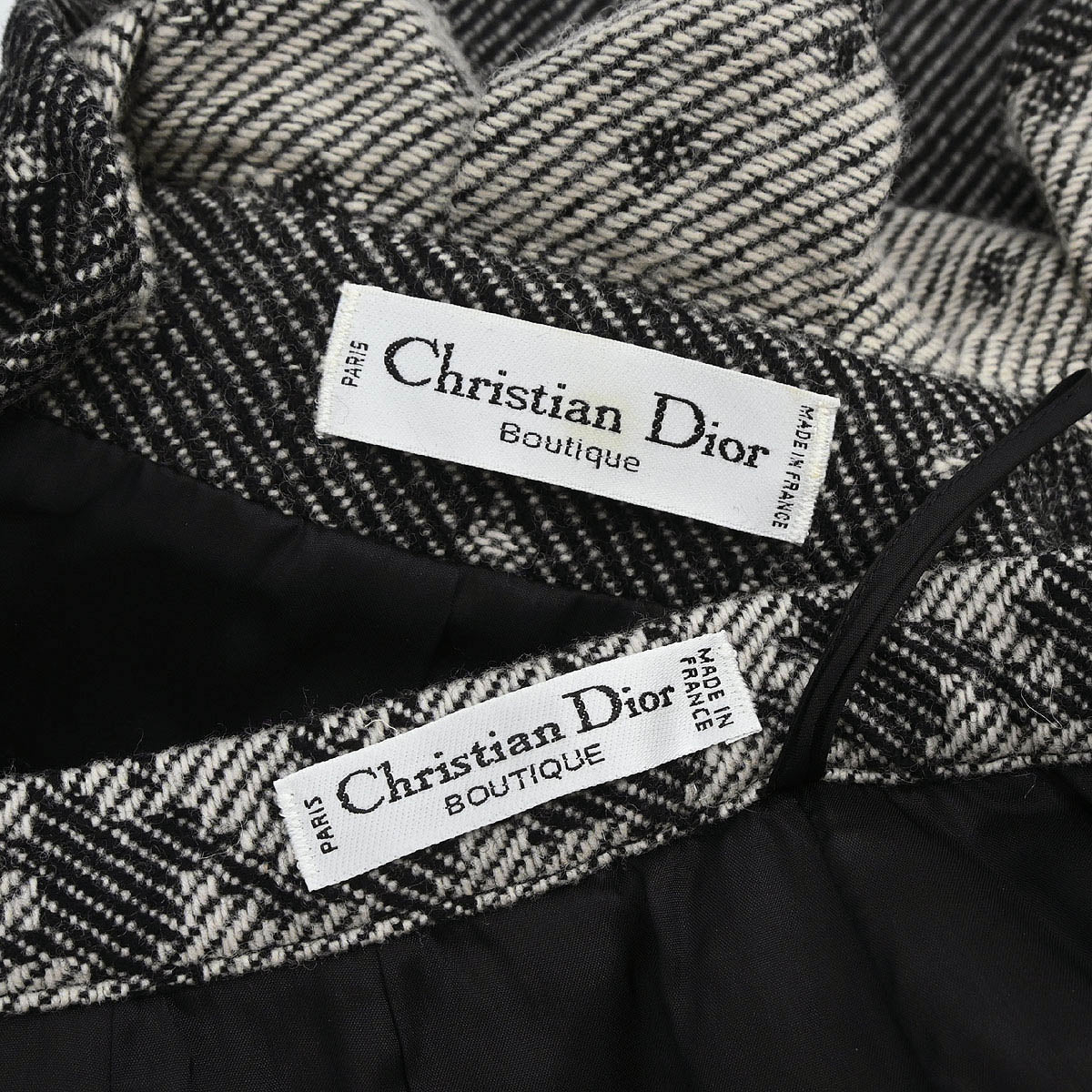 Christian Dior Setup Suit Jacket Skirt Black