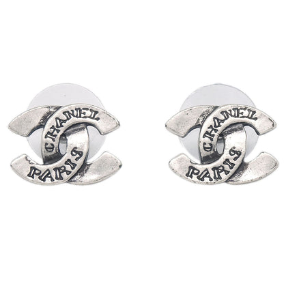 Chanel CC Pierced Earrings Silver 99A