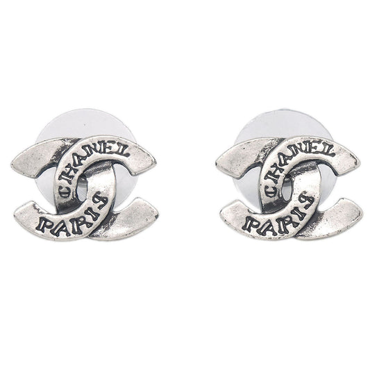 Chanel CC Pierced Earrings Silver 99A