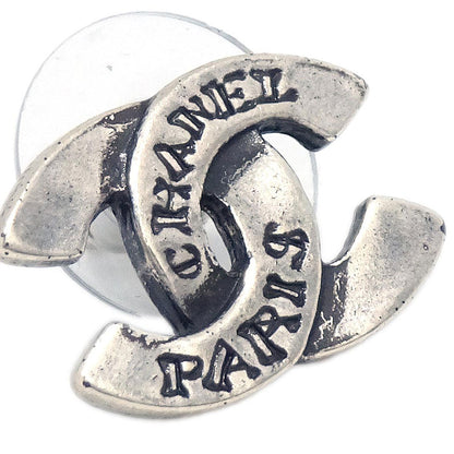 Chanel CC Pierced Earrings Silver 99A