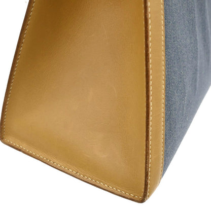 Hermes Blue Natural Toile Jean Vache Kelly 32 Sellier 2way Shoulder Handbag