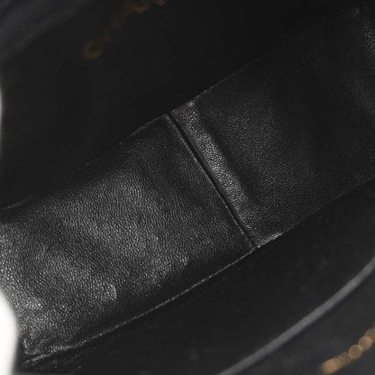 Chanel 1991-1994 Black Calfskin Bias Stitch Camera Bag Mini