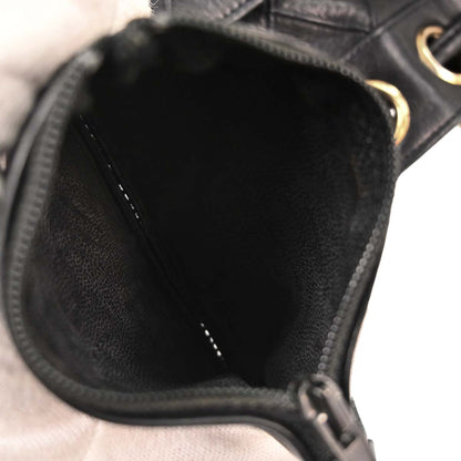 Chanel Black Lambskin Bicolore Bucket Drawstring Shoulder Bag