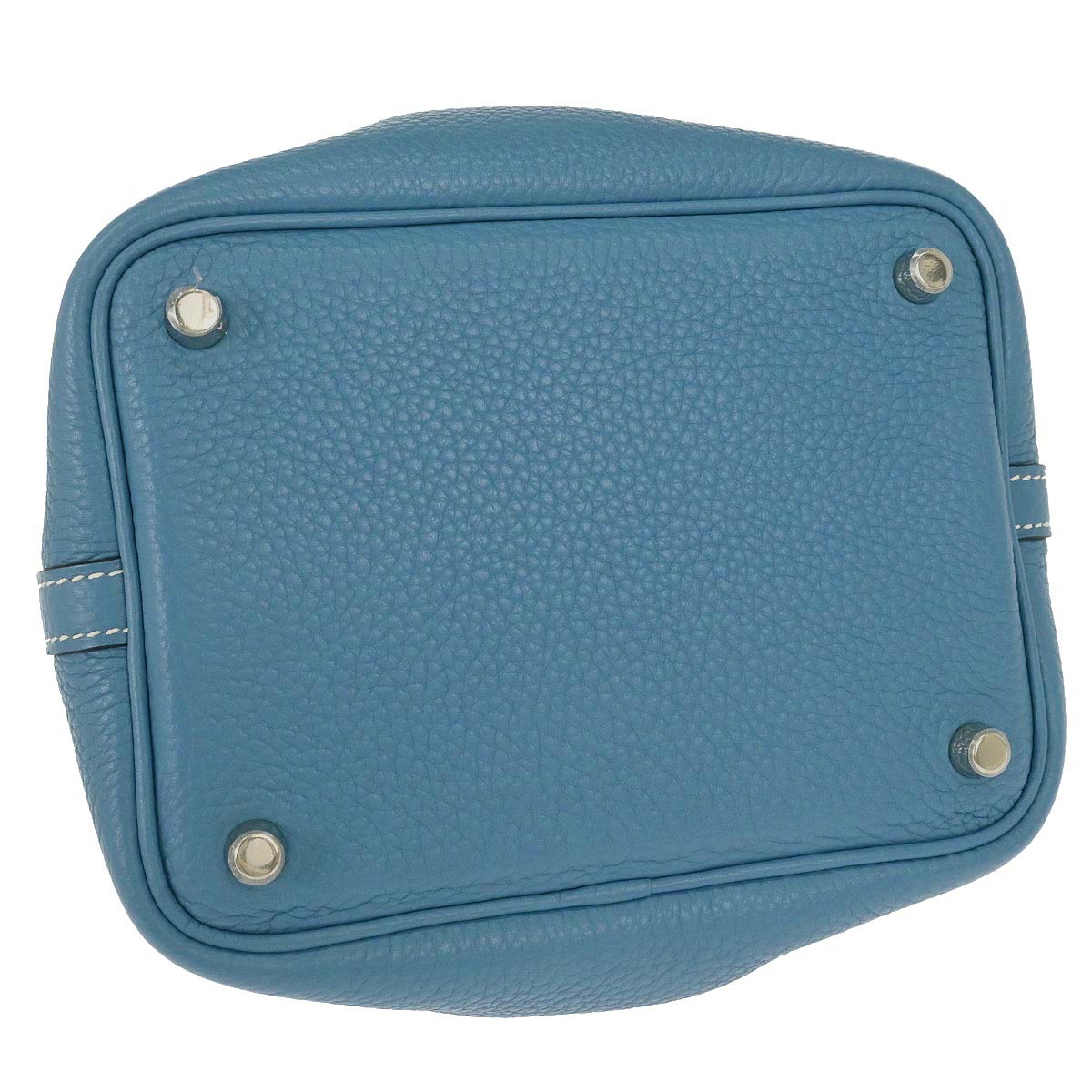 Hermes Blue 2014 Jean Taurillon Clemence Picotin Lock 18 PM Handbag