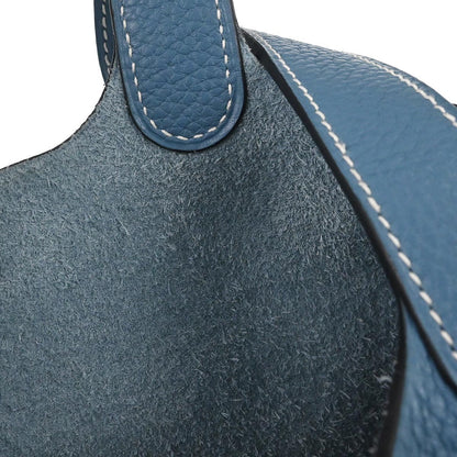 Hermes Blue 2014 Jean Taurillon Clemence Picotin Lock 18 PM Handbag