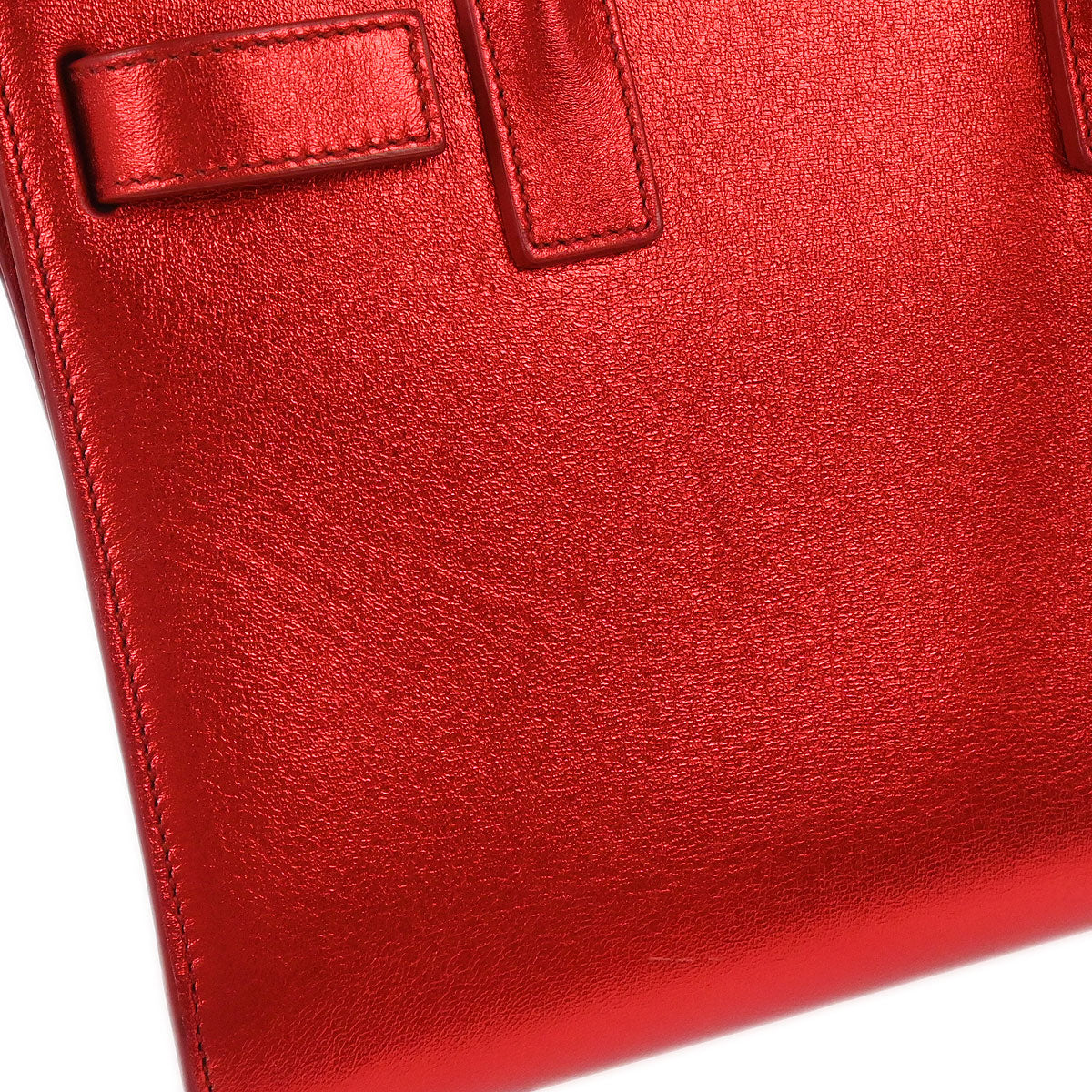 Saint Laurent Metallic Red Sac de Jour 2way Shoulder Handbag