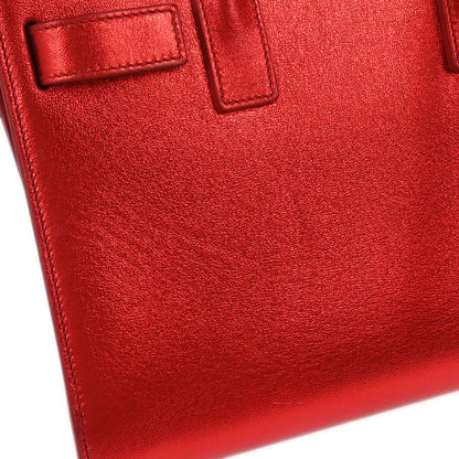 Saint Laurent Metallic Red Sac de Jour 2way Shoulder Handbag