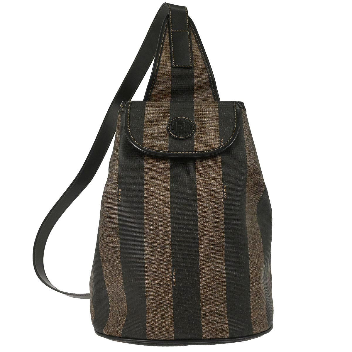 Fendi Brown Black Pequin Shoulder Bag
