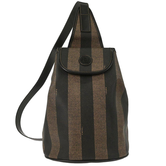 Fendi Brown Black Pequin Shoulder Bag