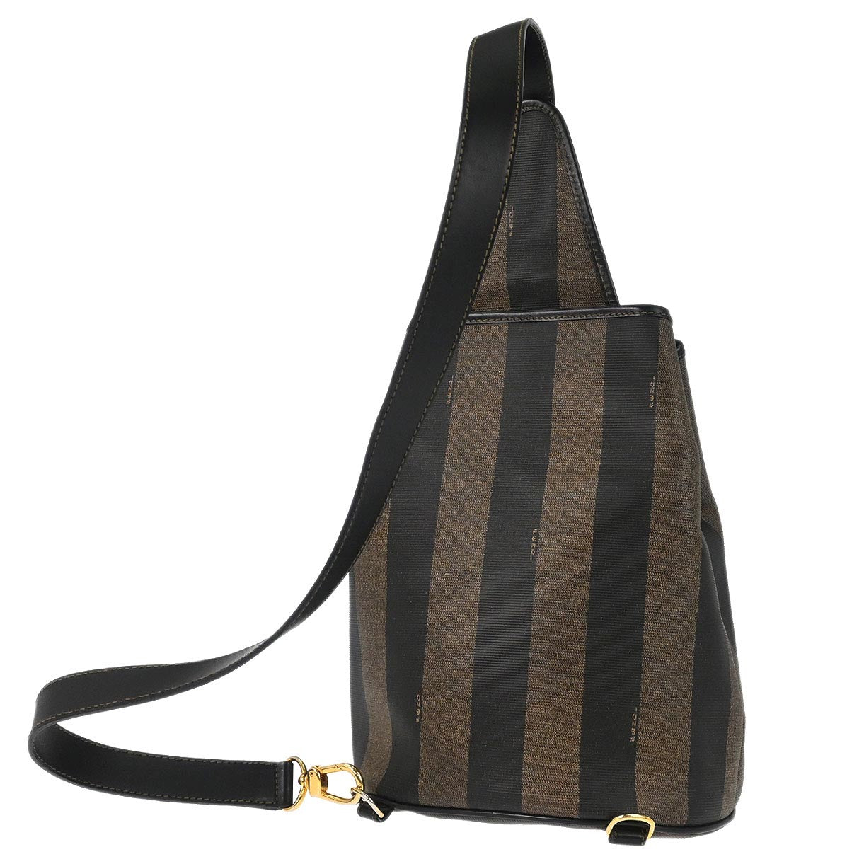 Fendi Brown Black Pequin Shoulder Bag