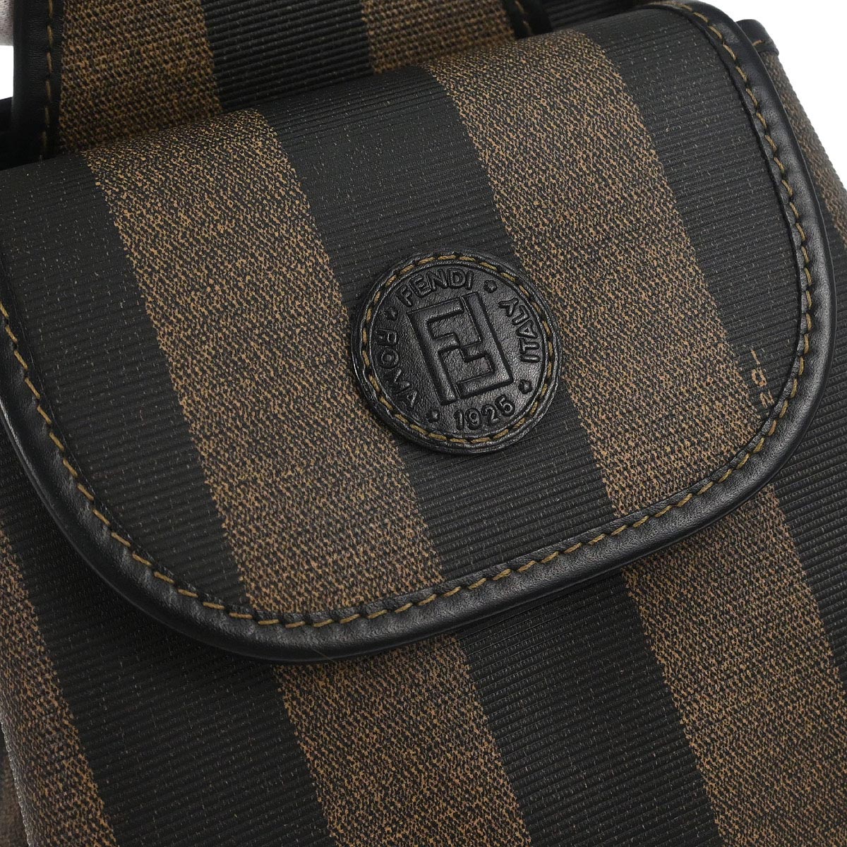Fendi Brown Black Pequin Shoulder Bag