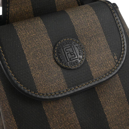 Fendi Brown Black Pequin Shoulder Bag
