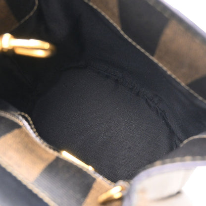 Fendi Brown Black Pequin Shoulder Bag