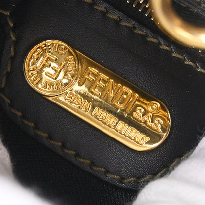 Fendi Brown Black Pequin Shoulder Bag