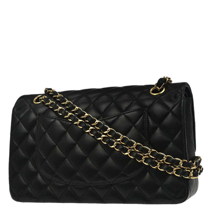 Chanel 2019 Black Lambskin Medium Classic Double Flap Shoulder Bag