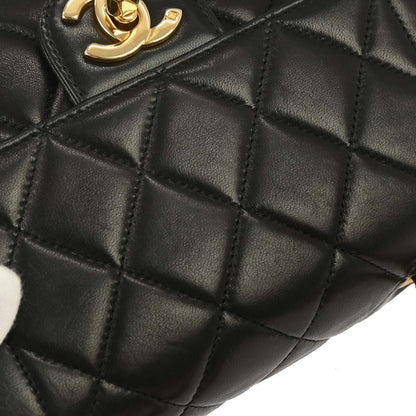 Chanel 1994-1996 Black Lambskin Mini Square Flap Handbag 17