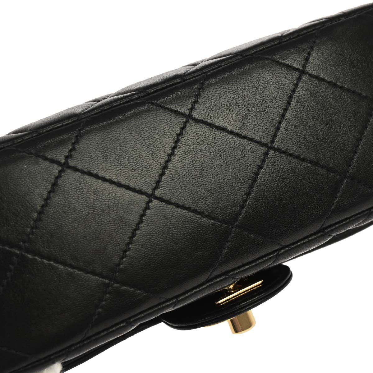 Chanel 1994-1996 Black Lambskin Mini Square Flap Handbag 17