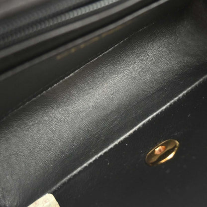 Chanel 1994-1996 Black Lambskin Mini Square Flap Handbag 17