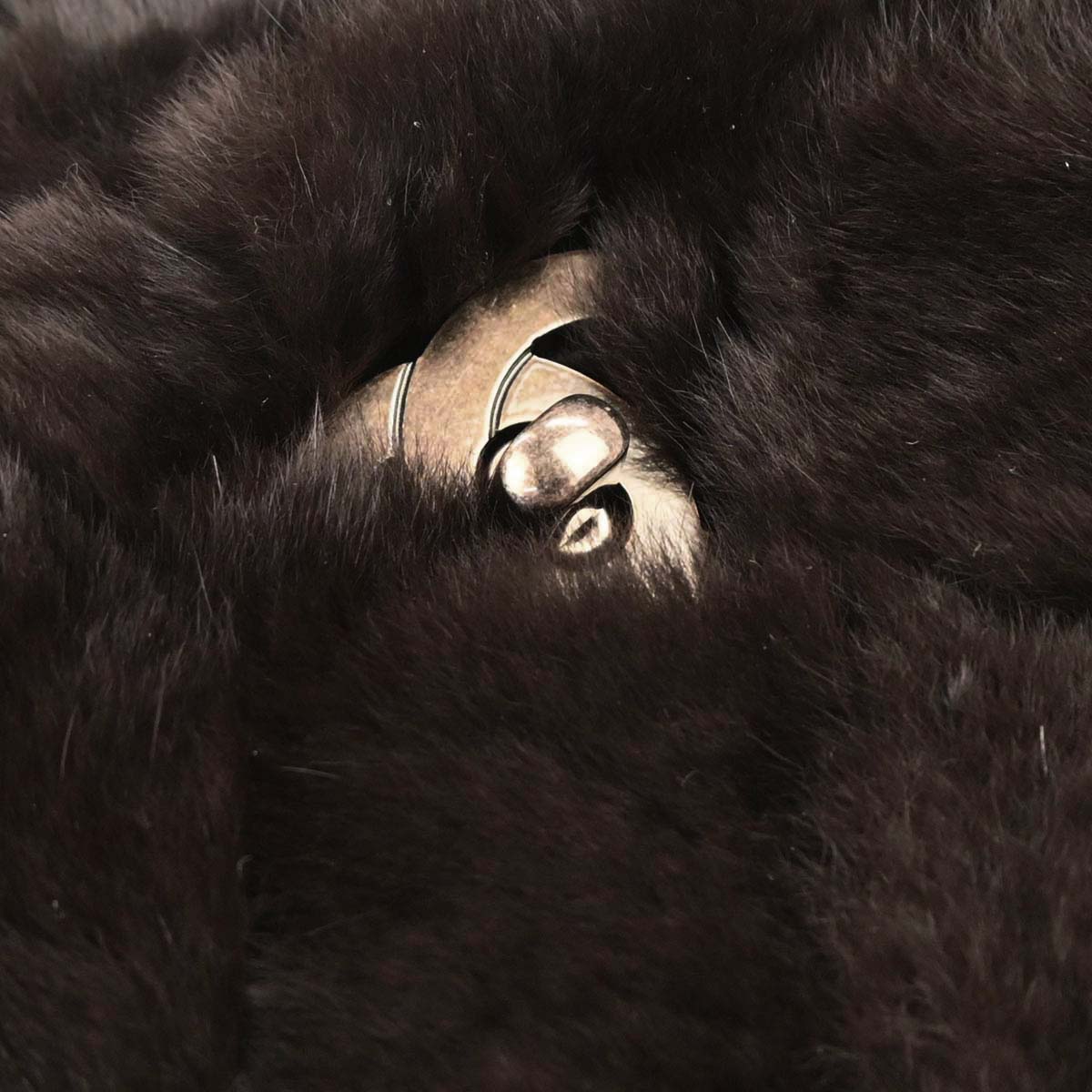 Chanel 2000-2002 Brown Rabbit Fur Jumbo Straight Flap Shoulder Bag