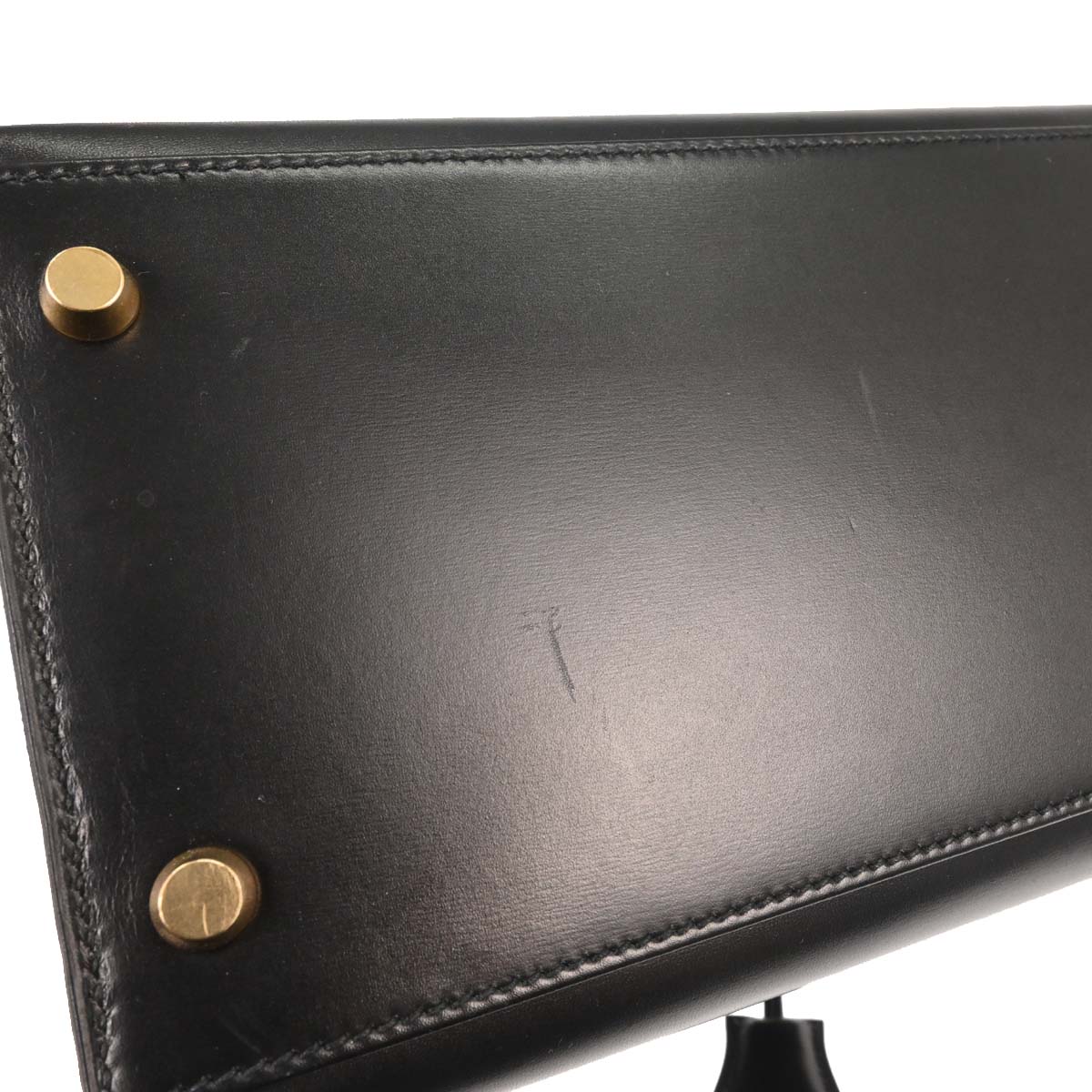 Hermes Black Box Calf Kelly 35 Sellier 2way Shoulder Handbag