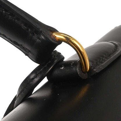 Hermes Black Box Calf Kelly 35 Sellier 2way Shoulder Handbag