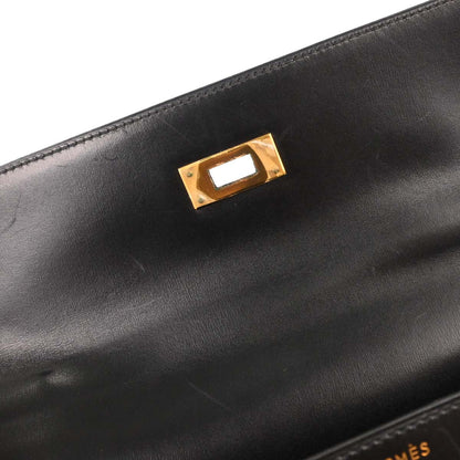 Hermes Black Box Calf Kelly 35 Sellier 2way Shoulder Handbag