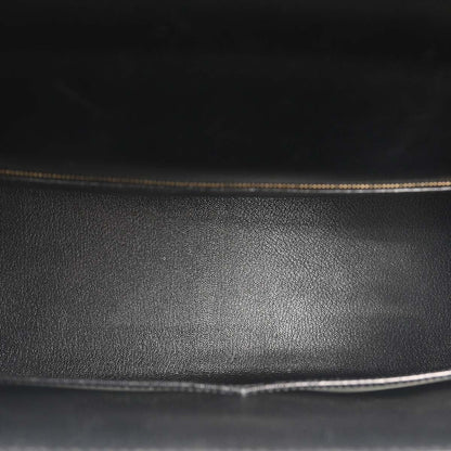 Hermes Black Box Calf Kelly 35 Sellier 2way Shoulder Handbag
