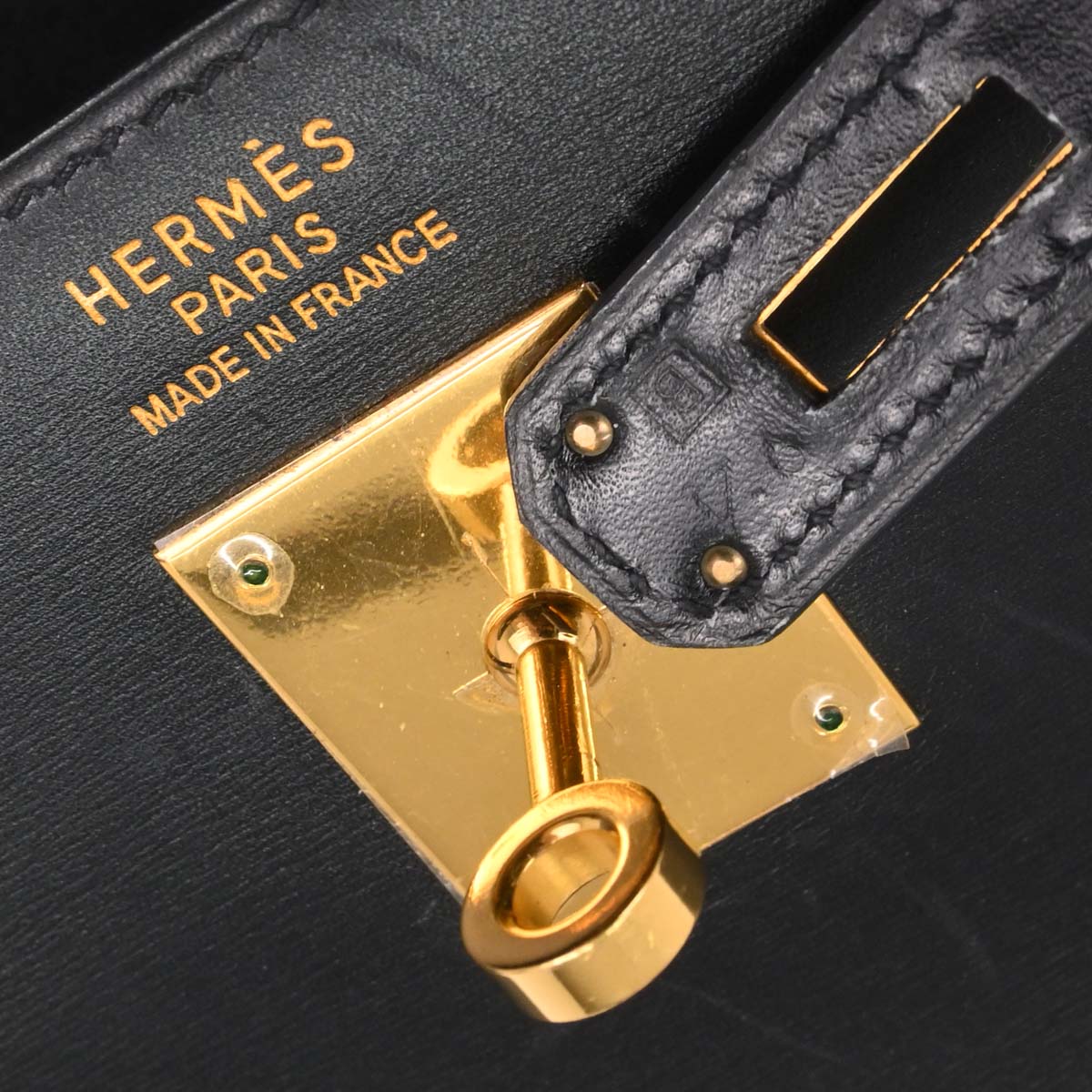 Hermes Black Box Calf Kelly 35 Sellier 2way Shoulder Handbag