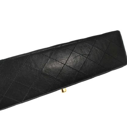 Chanel 2012 Black Lambskin Medium Classic Double Flap Shoulder Bag