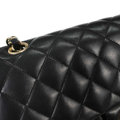 Chanel 2012 Black Lambskin Medium Classic Double Flap Shoulder Bag