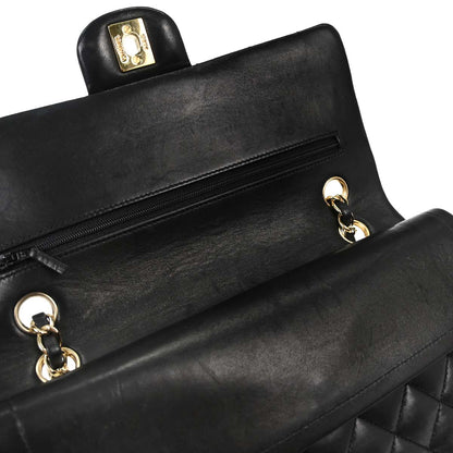 Chanel 2012 Black Lambskin Medium Classic Double Flap Shoulder Bag