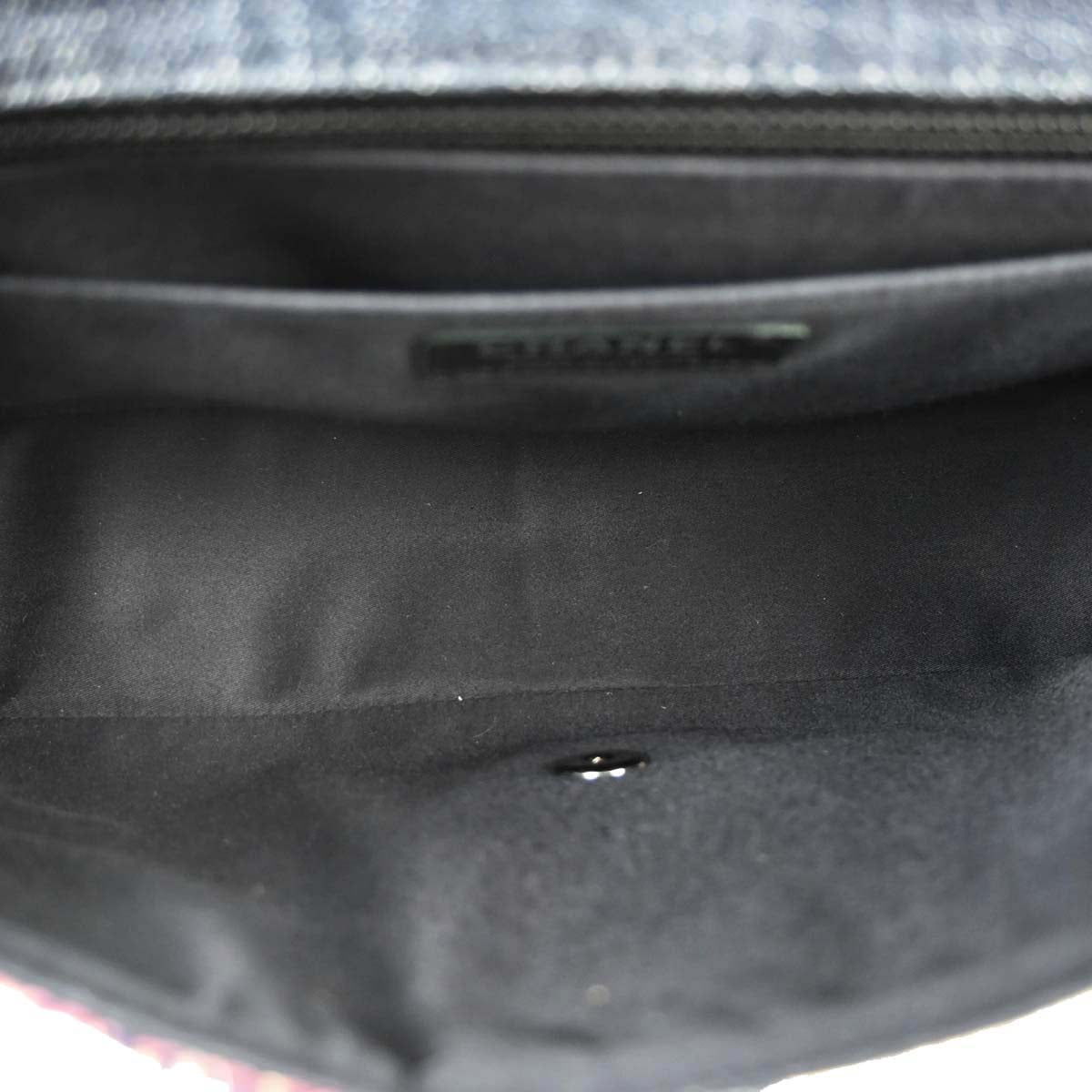 Chanel 2012 Navy Tweed Single Flap Patchwork Shoulder Bag