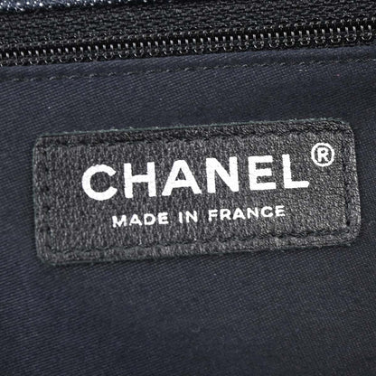 Chanel 2012 Navy Tweed Single Flap Patchwork Shoulder Bag