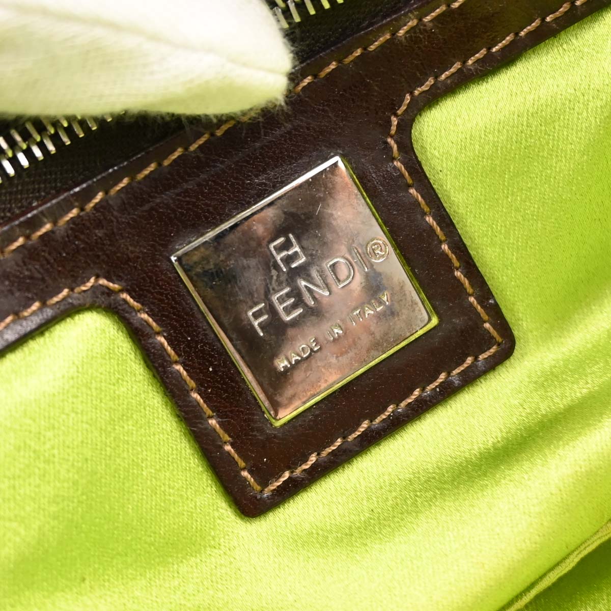 Fendi Brown Canvas Zucca Floral Embroidery Shoulder Bag