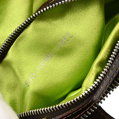 Fendi Brown Canvas Zucca Floral Embroidery Shoulder Bag