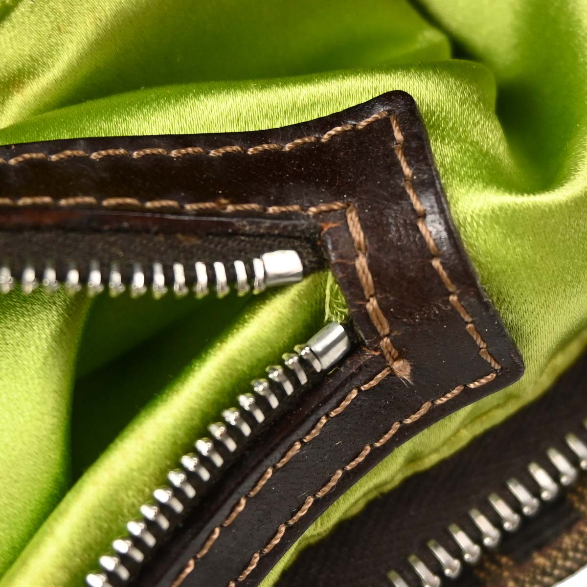 Fendi Brown Canvas Zucca Floral Embroidery Shoulder Bag