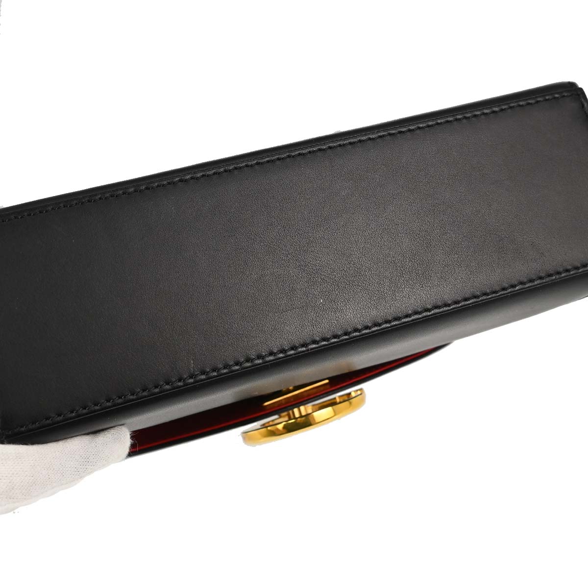 Cartier Black Leather Panthere 2way Shoulder Handbag